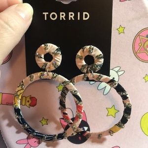 Torrid wrapped beaded hoop earrings NWT